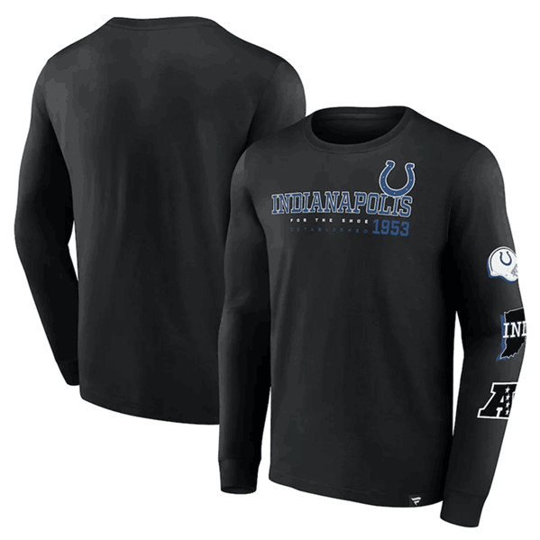 Indianapolis Colts Black High Whip Pitcher Long Sleeve T-Shirt - Click Image to Close